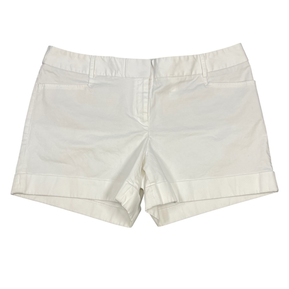 Express White Editor Cuffed Chino Shorts Womens 12